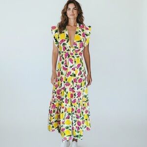 STEVE MADDEN Lemon and Grapefruit Print Cotton Dress